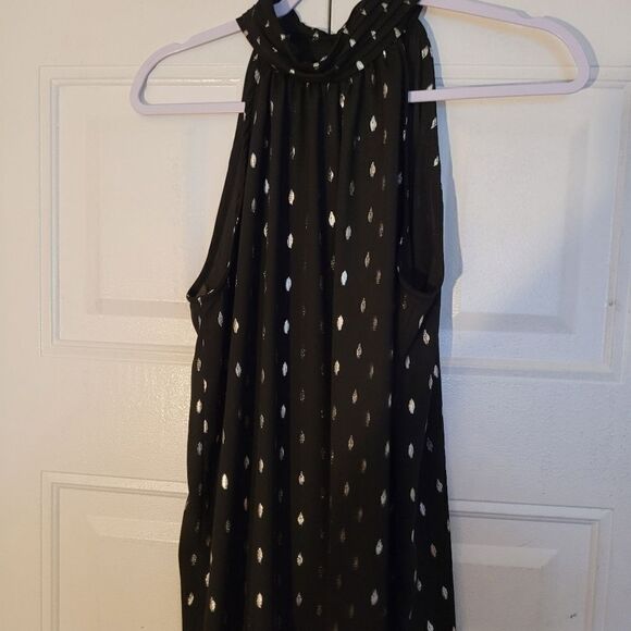 Olivia Graye Black medium Black Shimmer Halter Top Nwt sleeve less - Picture 1 of 7